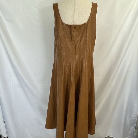 Anthropologie Avec Les Filles Faux Vegan Leather Midi Dress 1X Plus - Picture 7 of 10